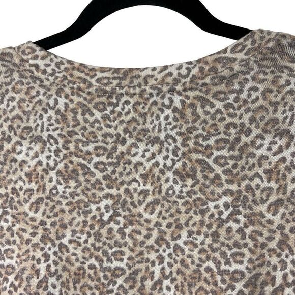 Loramendi leopard print pullover sweater with side vents XL - Picture 6 of 9